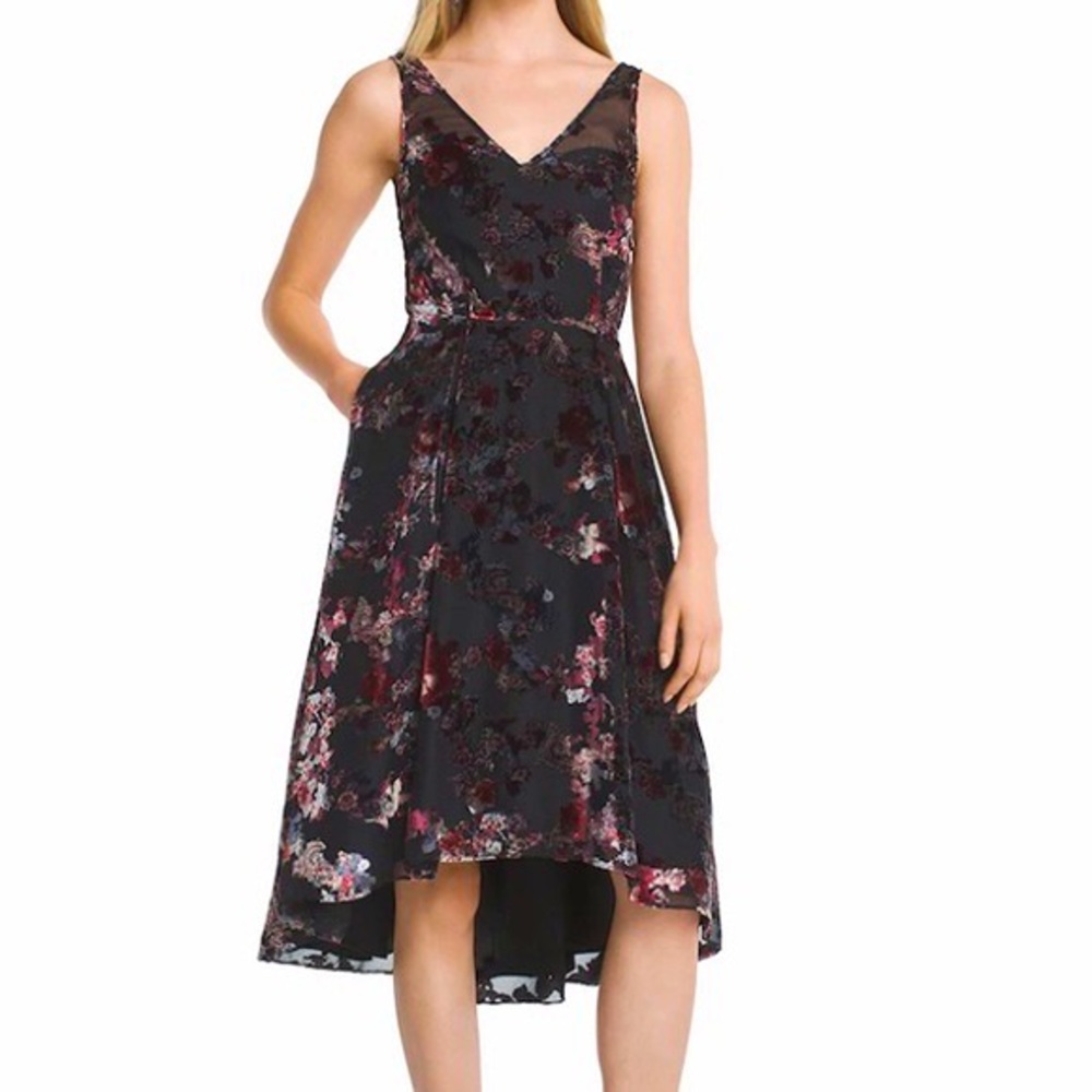 White House Black Market Floral Burnout Dress